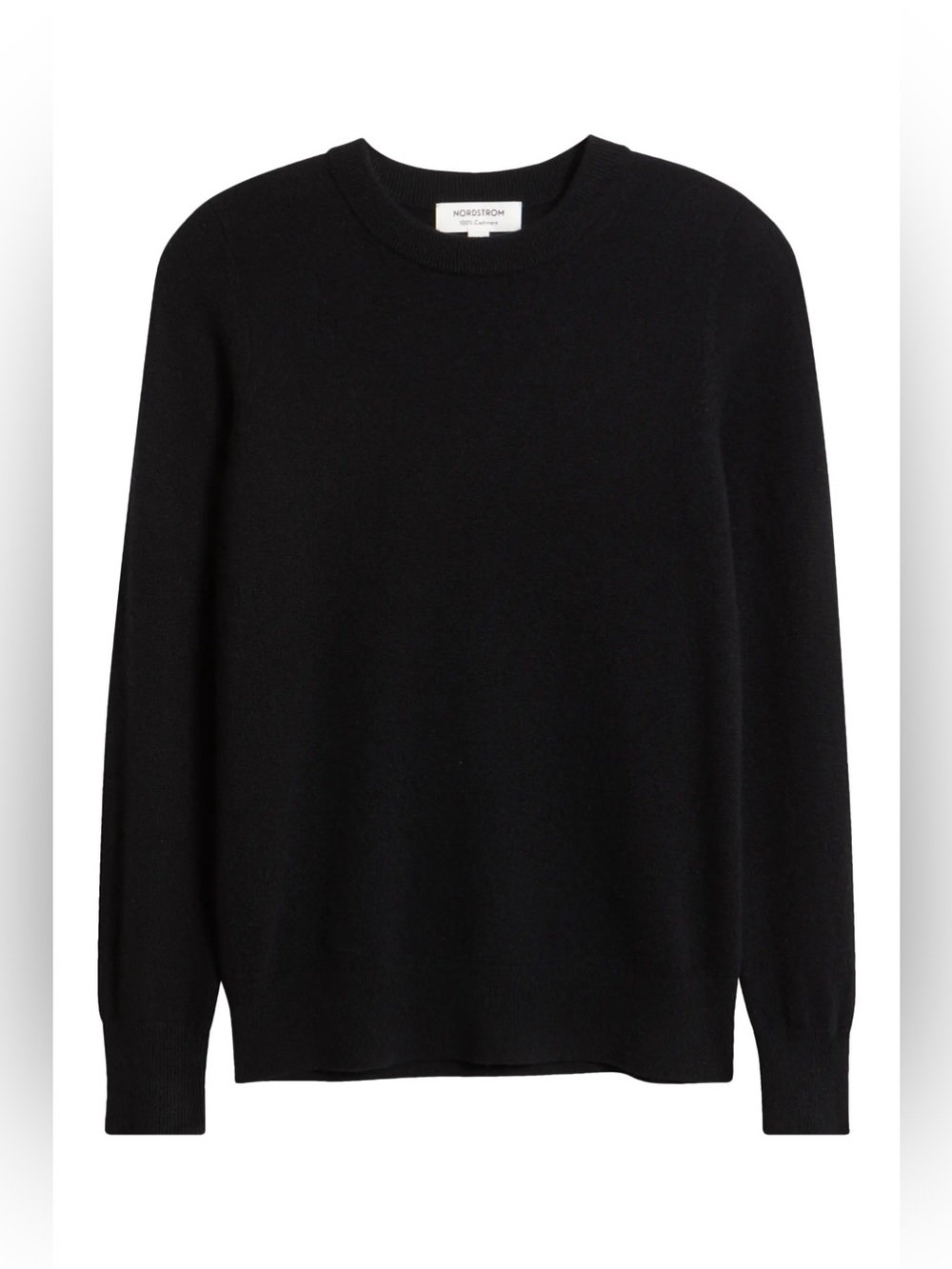 NWOT- Nordstrom Cashmere Crewneck Sweater, Black, size XL - Picture 4 of 12